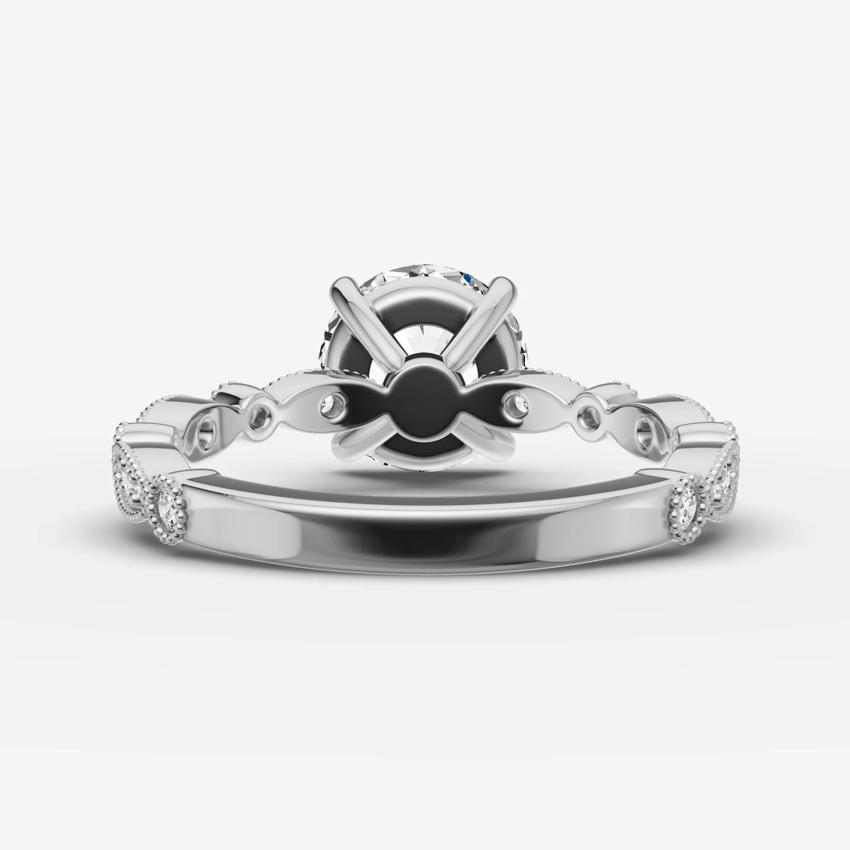 Heritage round diamond setting in gold, view 18