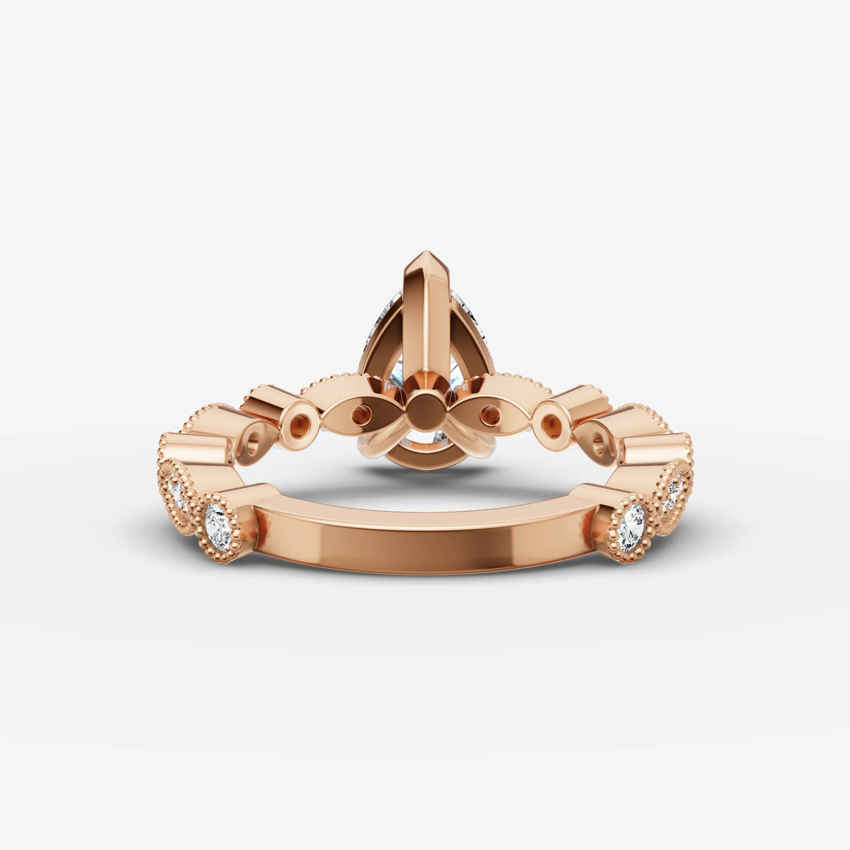Heritage pear diamond setting in gold, view 12