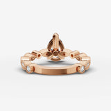 Heritage pear diamond setting in gold, view 12