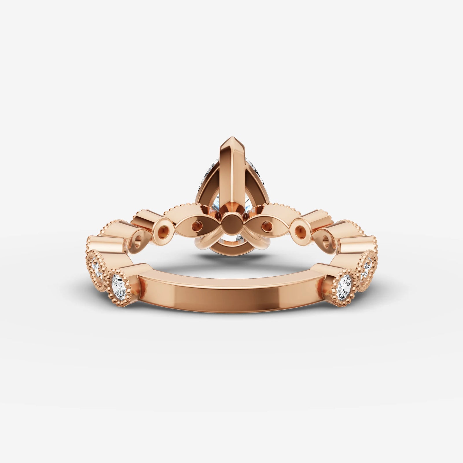 Heritage pear diamond setting in gold, view 12