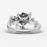 Fleur heart diamond setting in gold, view 18