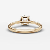 Cathedrale round diamond setting in gold, top view