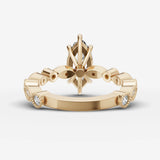 Heritage marquise diamond setting in gold, top view