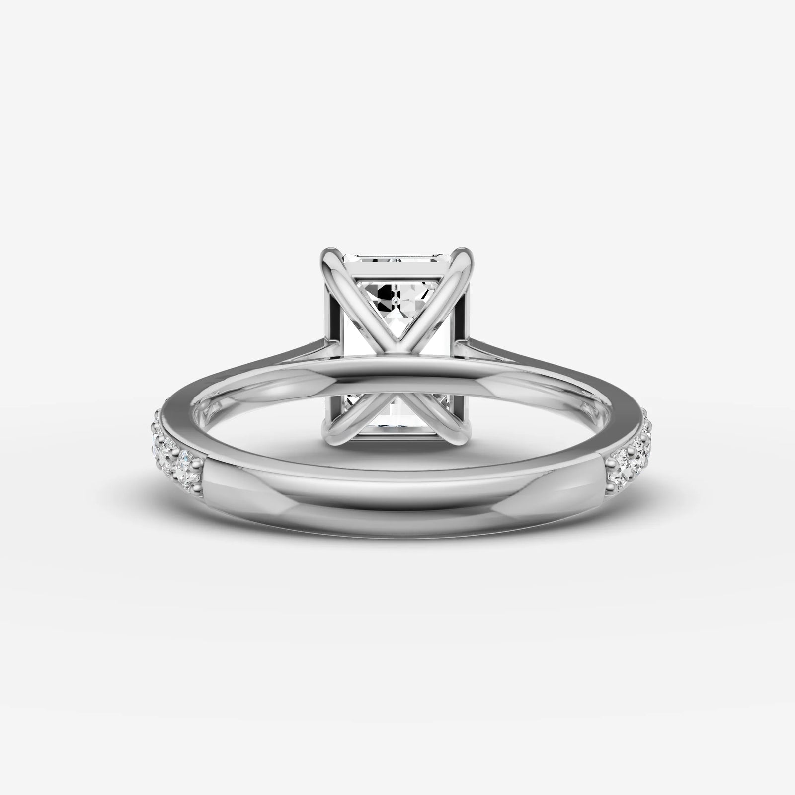 Cathedrale emerald diamond setting in gold, view 18