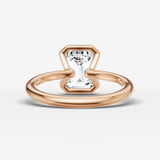 Demi emerald diamond setting in gold, view 12