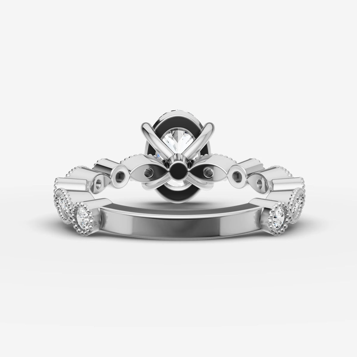 Heritage oval diamond setting in gold, view 18