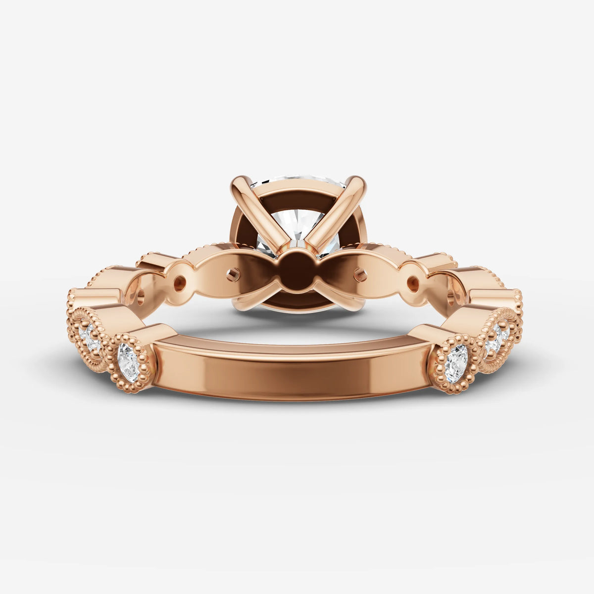 Heritage cushion diamond setting in gold, view 12