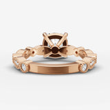 Heritage cushion diamond setting in gold, view 12