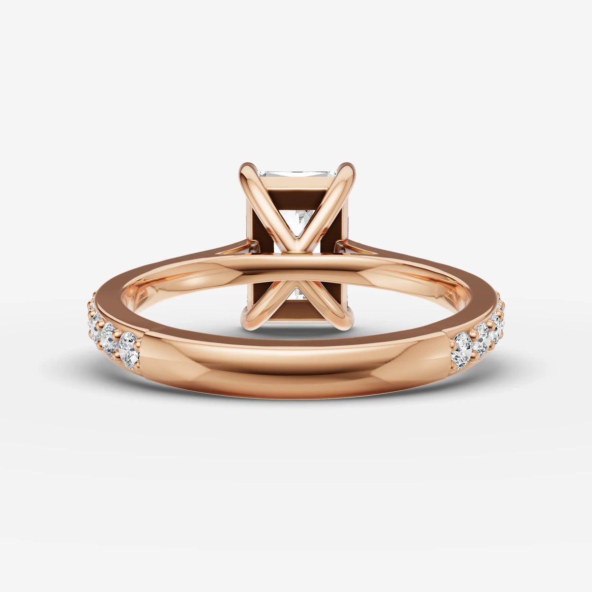 Cathedrale radiant diamond setting in gold, view 12
