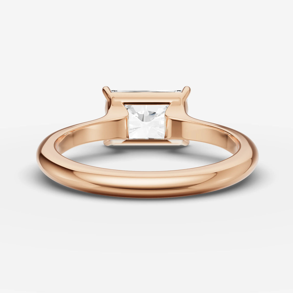 Horizon radiant diamond setting in gold, view 12