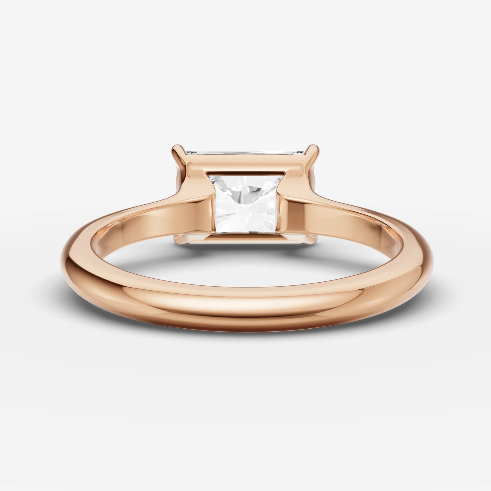 Horizon radiant diamond setting in gold, view 12