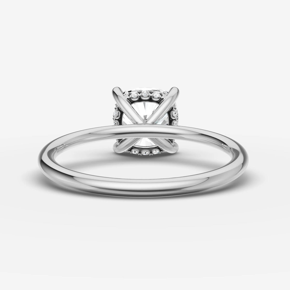 Mystere cushion diamond setting in gold, view 18
