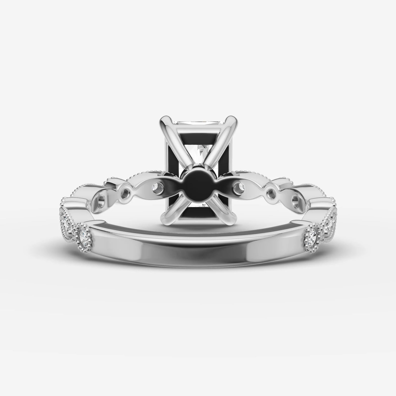 Heritage radiant diamond setting in gold, view 18