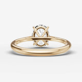 Cathedrale oval diamond setting in gold, top view