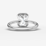 Demi emerald diamond setting in gold, view 18