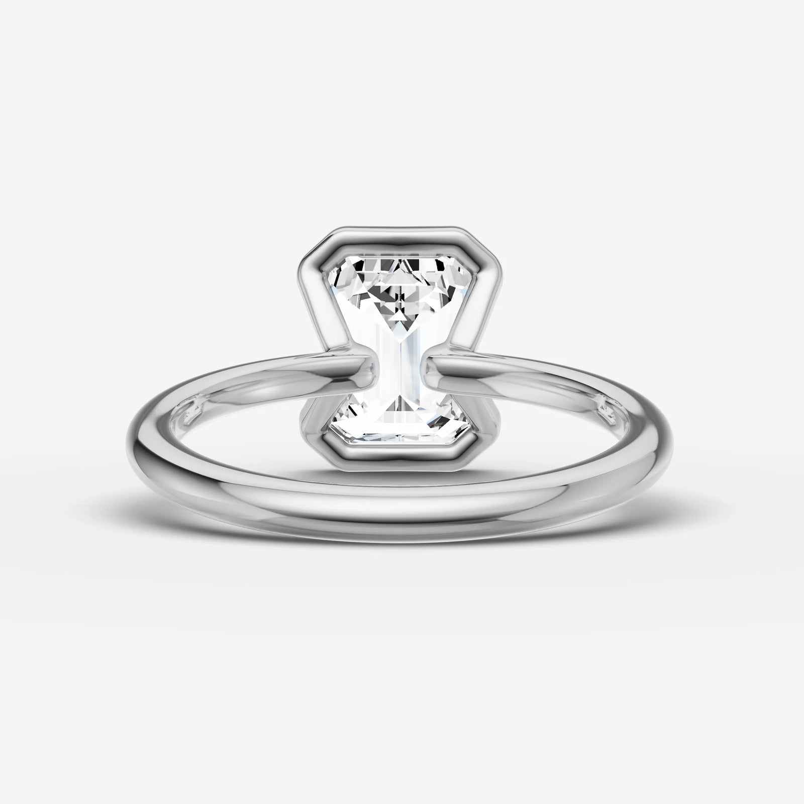 Demi emerald diamond setting in gold, view 18