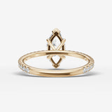 Etoile marquise diamond setting in gold, top view