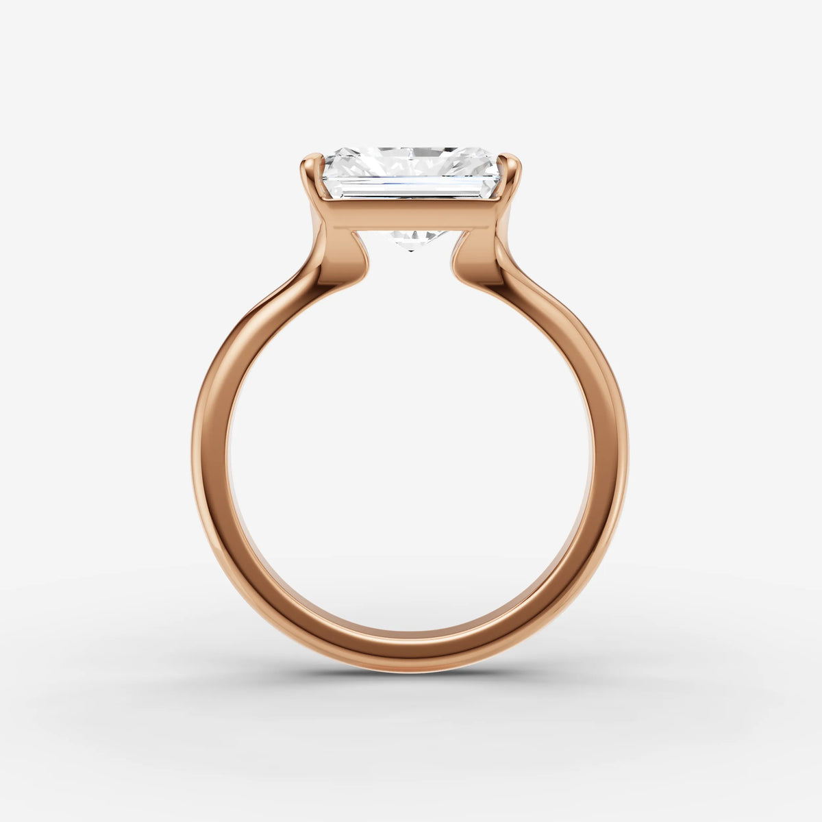 Horizon radiant diamond setting in gold, view 8