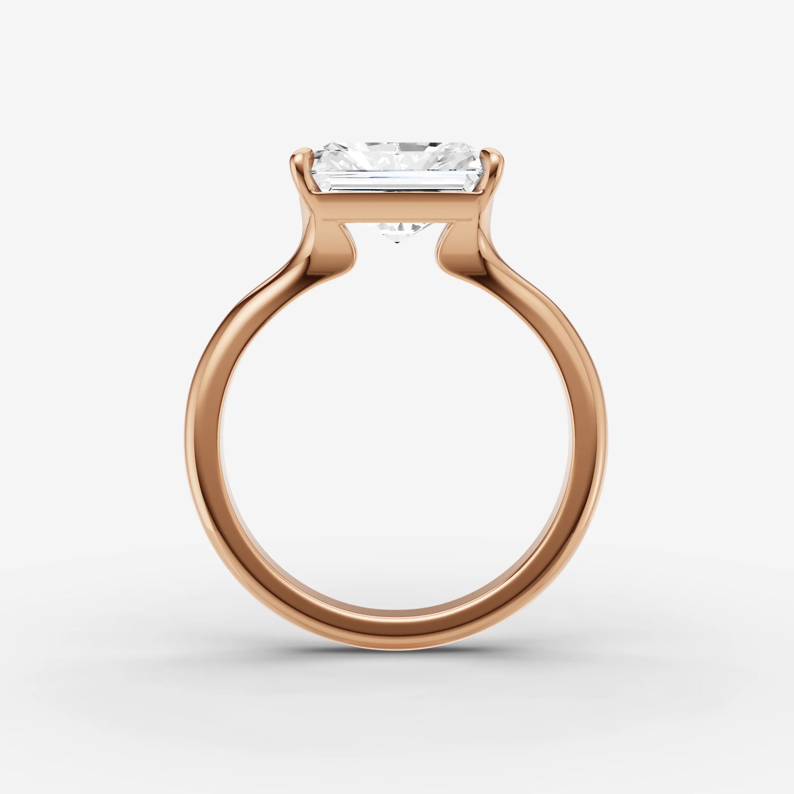 Horizon radiant diamond setting in gold, view 8