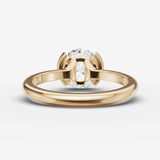 Demi round diamond setting in gold, top view