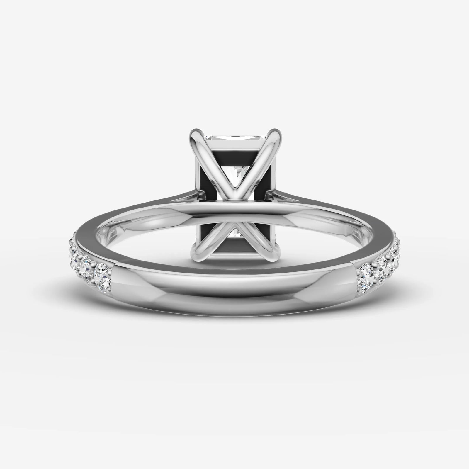 Cathedrale radiant diamond setting in gold, view 18