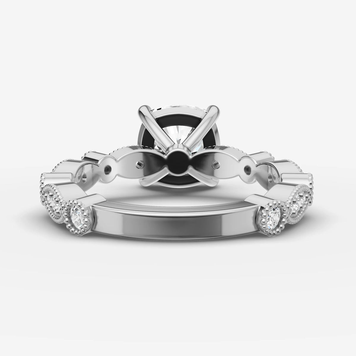 Heritage cushion diamond setting in gold, view 18