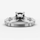 Heritage cushion diamond setting in gold, view 18