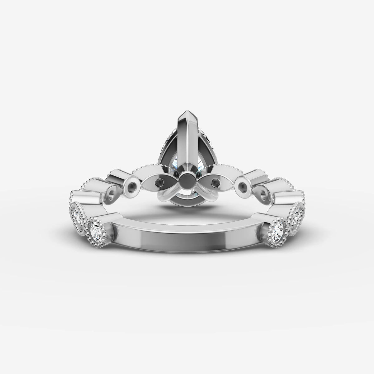 Heritage pear diamond setting in gold, view 18