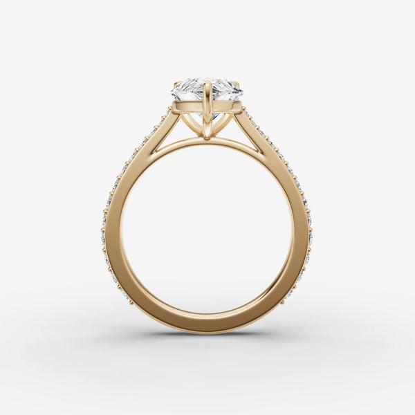 Etoile Cathedrale Pear ring setting, view 2