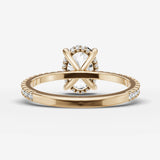 Mystere Etoile oval diamond setting in gold, top view