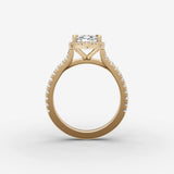 Aurore Etoile marquise diamond setting in gold, profile angle