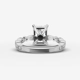 Heritage emerald diamond setting in gold, view 18