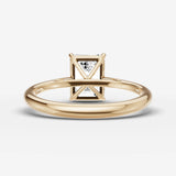 Cathedrale emerald diamond setting in gold, top view