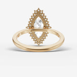 Aurore marquise diamond setting in gold, top view