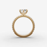 Mystere Etoile marquise diamond setting in gold, profile angle