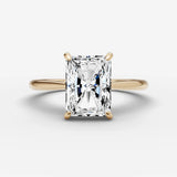 Cathedrale radiant diamond setting in gold, front view