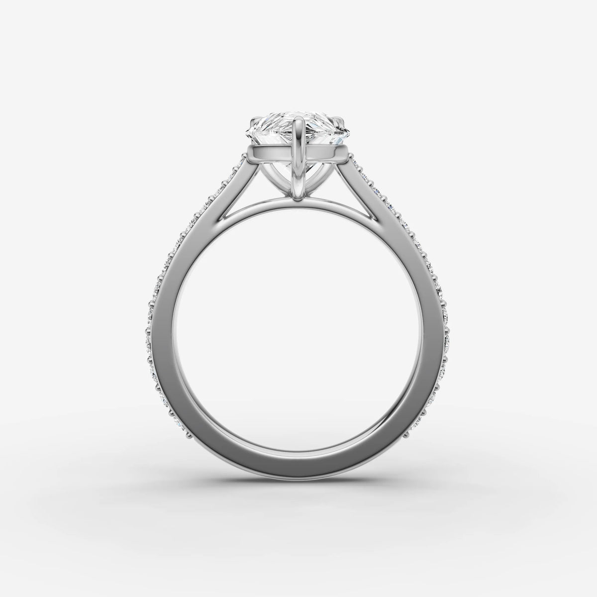 Cathedrale pear diamond setting in gold, view 14