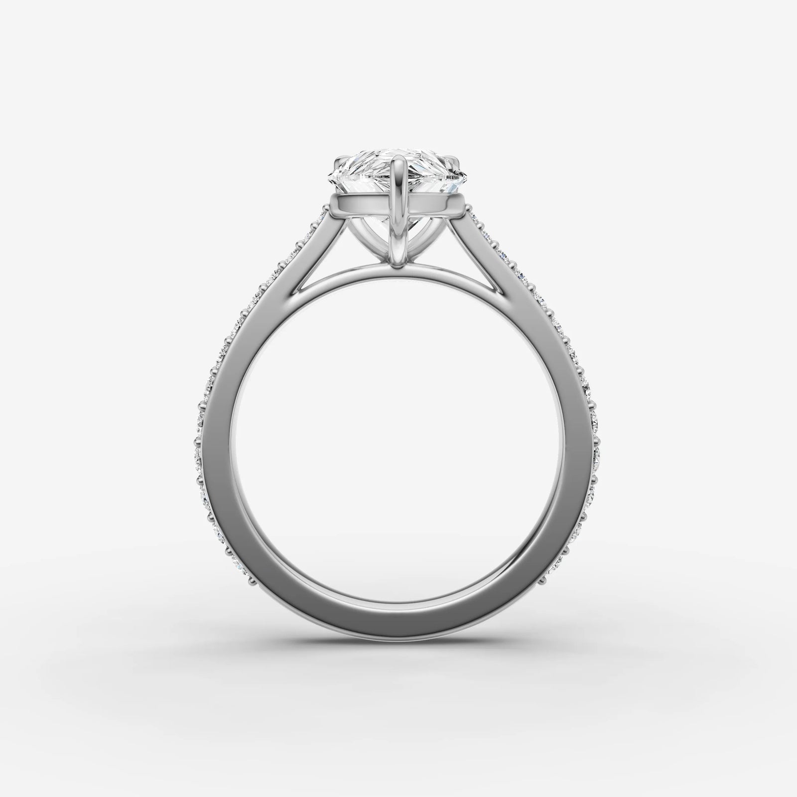 Cathedrale pear diamond setting in gold, view 14