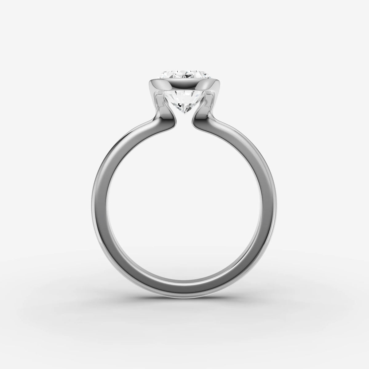 Demi oval diamond setting in gold, view 14
