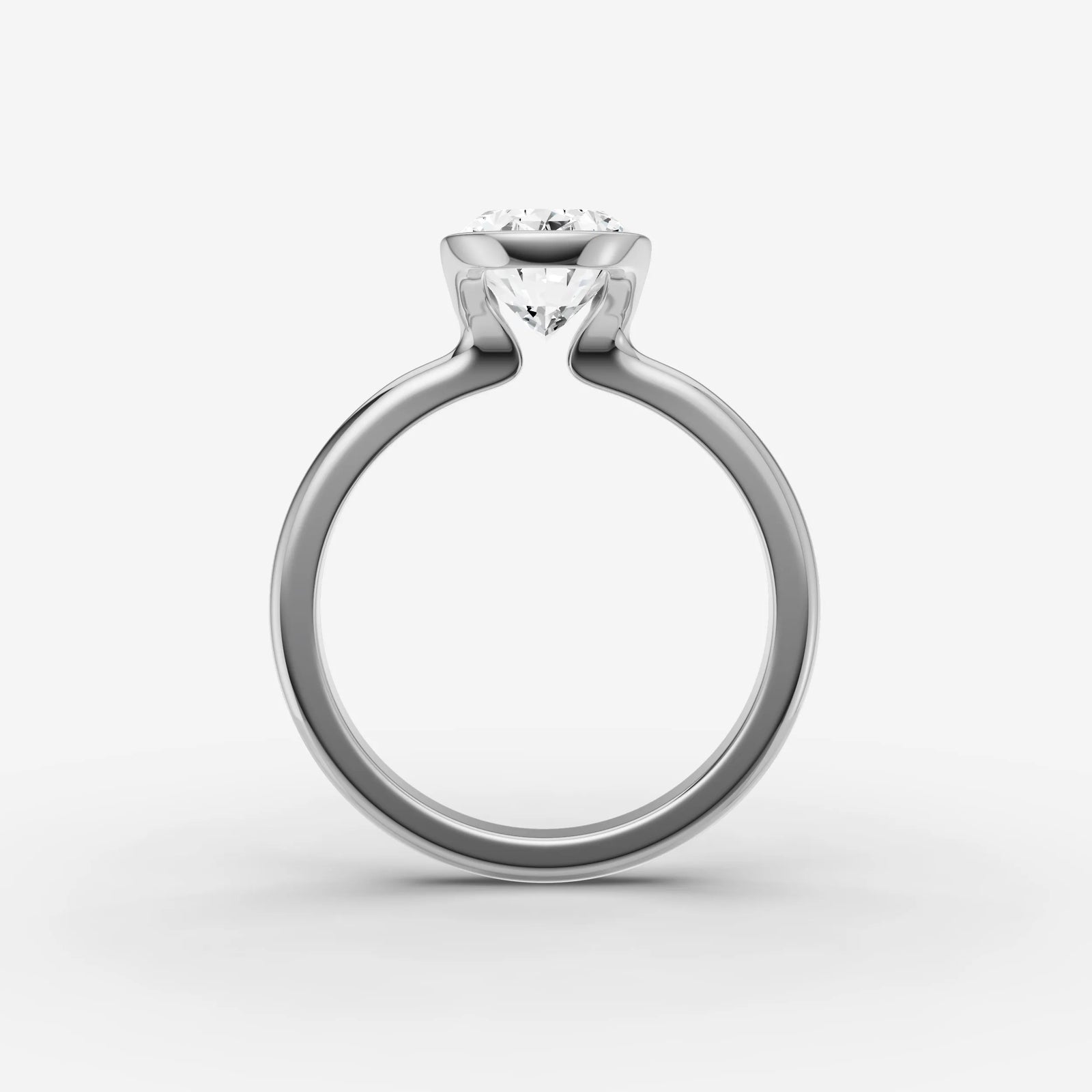 Demi oval diamond setting in gold, view 14