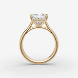 Cathedrale princess diamond setting in gold, profile angle