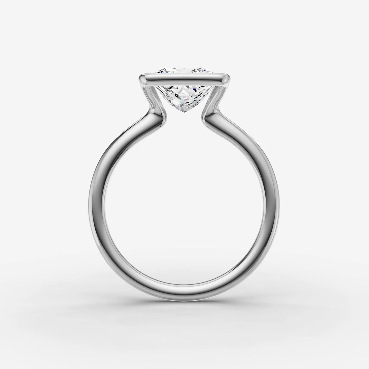 Demi princess diamond setting in gold, view 14