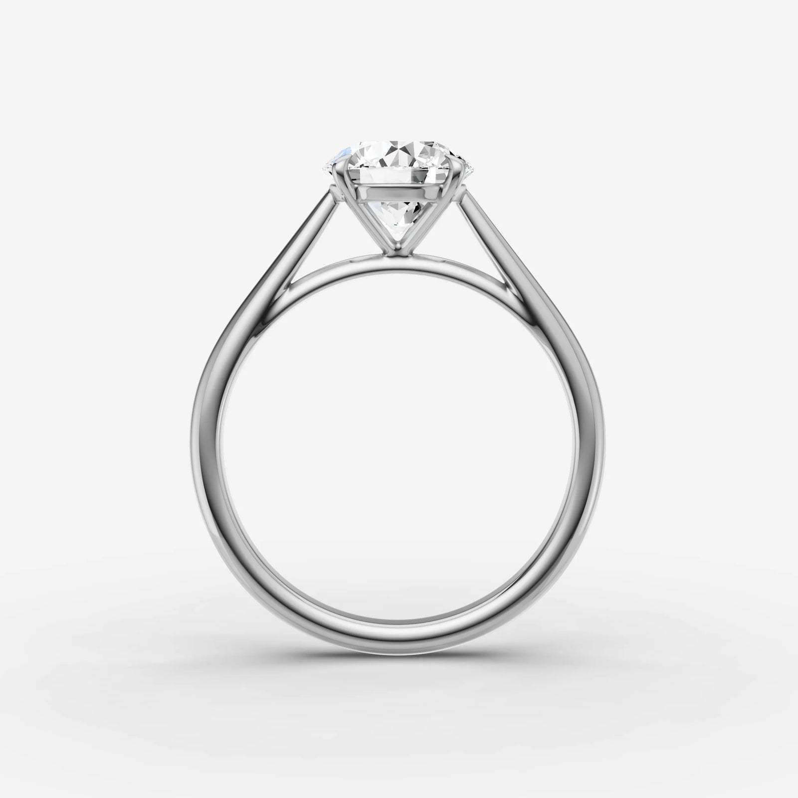 Cathedrale round diamond setting in gold, view 14
