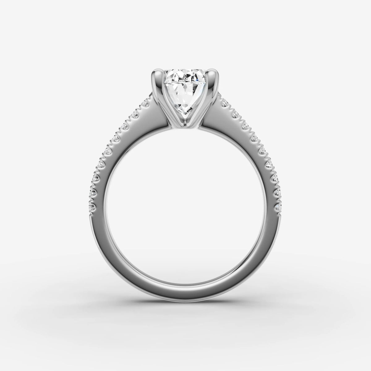 Cathedrale oval diamond setting in gold, view 14