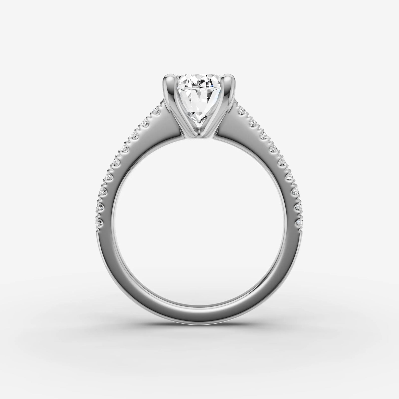 Cathedrale oval diamond setting in gold, view 14