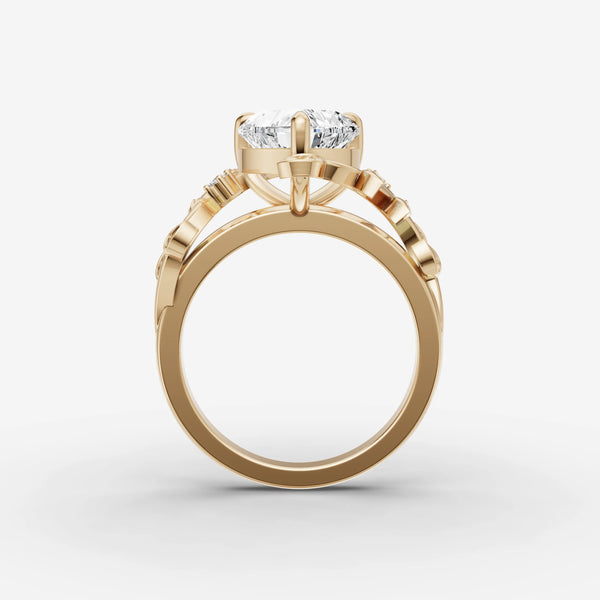 Fleur Heart ring setting, view 2