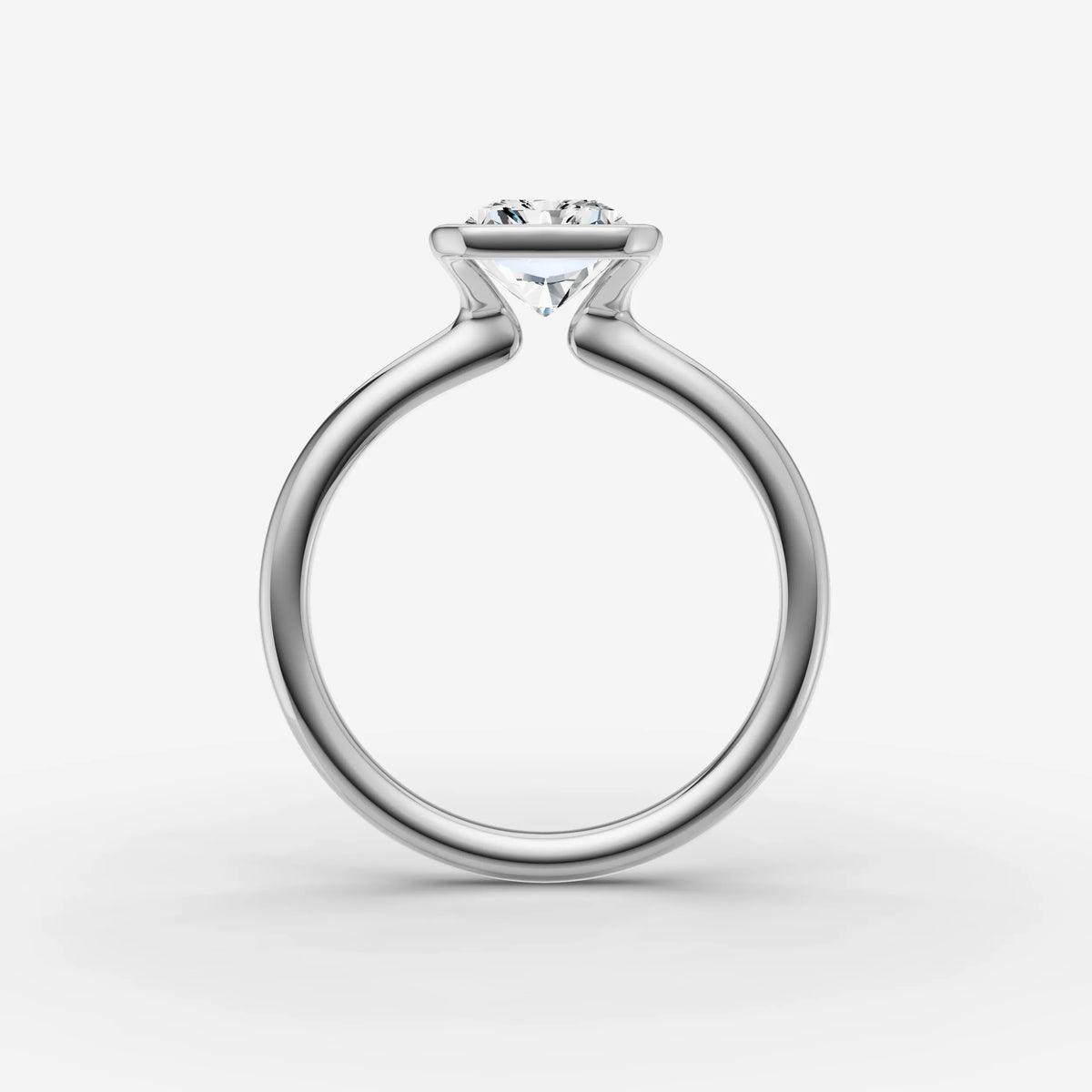 Demi radiant diamond setting in gold, view 14