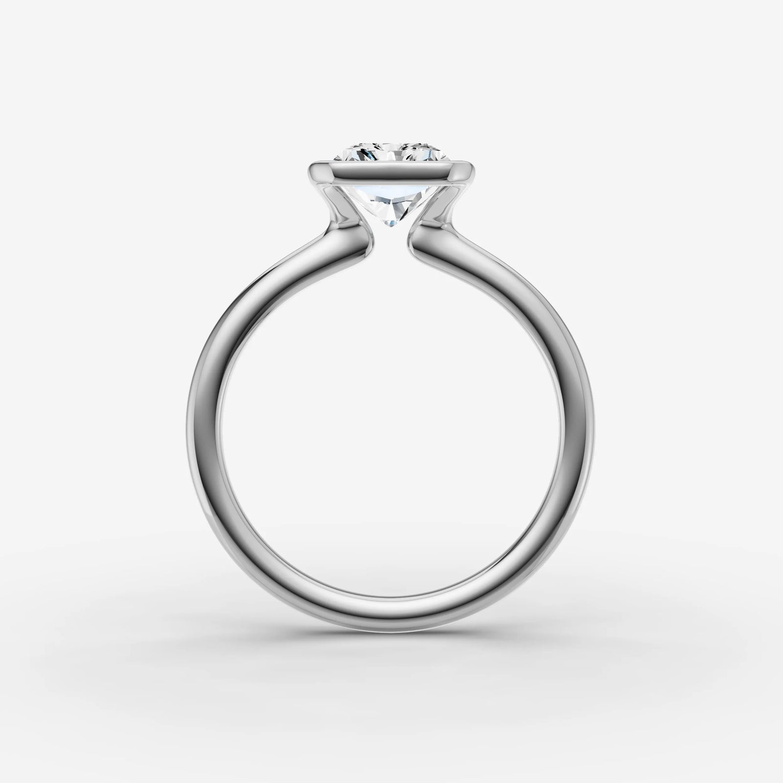 Demi radiant diamond setting in gold, view 14