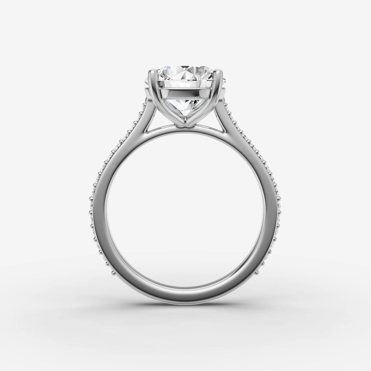 Cathedrale round diamond setting in gold, view 14