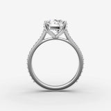 Cathedrale round diamond setting in gold, view 14